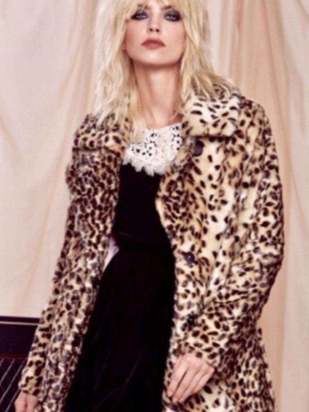 Rare Courtney Love Nasty Gal Leopard Fur Coat